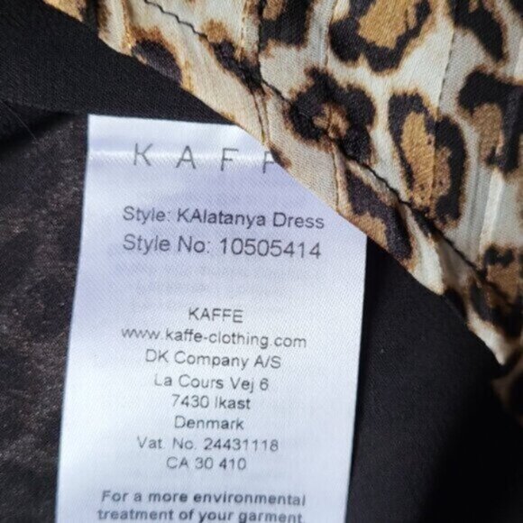 KAFFE Leopard Print Chiffon Dress NWT Sz XL - Picture 13 of 13